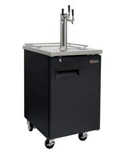 Kegco 24" Wide Homebrew Triple Tap Black Commercial Kegerator with Kegs