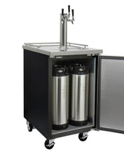 Load image into Gallery viewer, Kegco 24&quot; Wide Homebrew Triple Tap Black Commercial Kegerator with Kegs