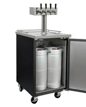 Load image into Gallery viewer, Kegco 24&quot; Wide Homebrew Four Tap Black Commercial Kegerator with Kegs