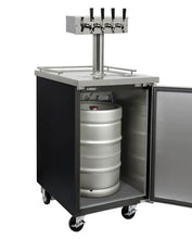 Load image into Gallery viewer, Kegco 24&quot; Wide Homebrew Four Tap Black Commercial Kegerator with Kegs