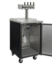 Load image into Gallery viewer, Kegco 24&quot; Wide Homebrew Four Tap Black Commercial Kegerator with Kegs