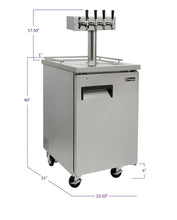 Load image into Gallery viewer, Kegco 24&quot; Wide Homebrew Four Tap All Stainless Steel Commercial Kegerator