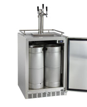 Load image into Gallery viewer, Kegco 24&quot; Wide Triple Tap All Stainless Steel Outdoor Built-In Right Hinge Kegerator with Kit