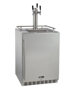 Kegco 24" Wide Triple Tap All Stainless Steel Outdoor Built-In Right Hinge Kegerator with Kit