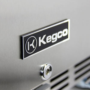 Kegco 24" Wide Triple Tap All Stainless Steel Outdoor Built-In Right Hinge Kegerator with Kit