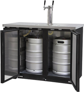 Kegco 49" Wide Dual Tap Black Commercial Kegerator