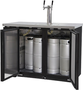 Kegco 49" Wide Dual Tap Black Commercial Kegerator