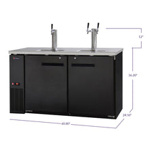 Load image into Gallery viewer, Kegco 61&quot; Wide Triple Tap Black Commercial Kegerator