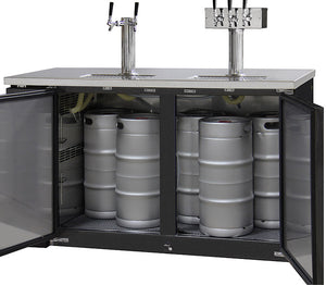 Kegco 61" Wide Triple Tap Black Commercial Kegerator