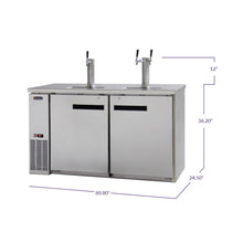 Load image into Gallery viewer, Kegco 61&quot; Wide Triple Tap Stainless Steel Commercial Kegerator