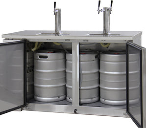 Kegco 61" Wide Triple Tap Stainless Steel Commercial Kegerator