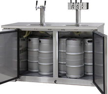 Load image into Gallery viewer, Kegco 61&quot; Wide Triple Tap Stainless Steel Commercial Kegerator