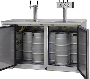 Kegco 61" Wide Triple Tap Stainless Steel Commercial Kegerator