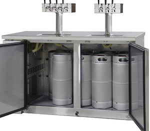 Kegco 61" Wide Triple Tap Stainless Steel Commercial Kegerator