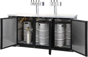 Kegco 72" Wide Triple Tap Black Commercial Kegerator