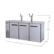 Load image into Gallery viewer, Kegco 72&quot; Wide Triple Tap Stainless Steel Commercial Kegerator