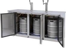 Load image into Gallery viewer, Kegco 72&quot; Wide Triple Tap Stainless Steel Commercial Kegerator