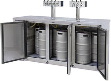 Load image into Gallery viewer, Kegco 72&quot; Wide Triple Tap Stainless Steel Commercial Kegerator