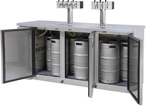 Kegco 72" Wide Triple Tap Stainless Steel Commercial Kegerator